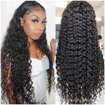High Quality Human Hair Wigs Virgin Remy Brazilian HD Transparent Frontal Kinky Curly Deep Wave Lace Front Wig For Black Women